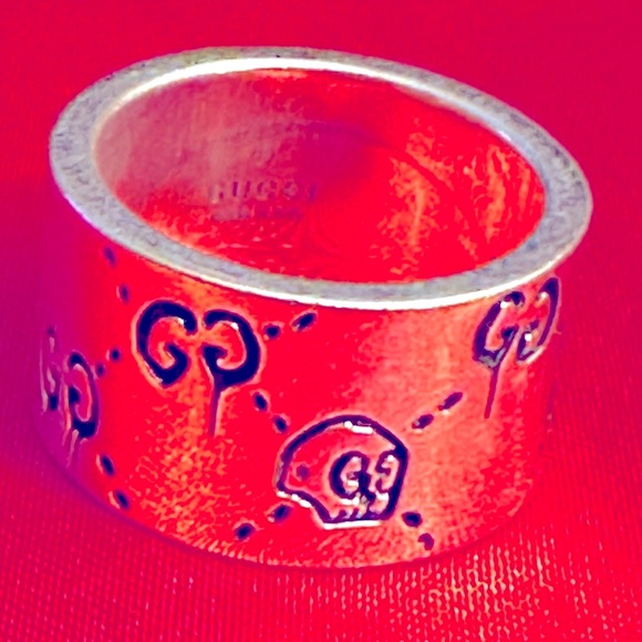 Authentic Gucci Sterling Silver Iconic Monogram Ring WERE YOU GHOSTED BY YOUR EX - Picture 15 of 15